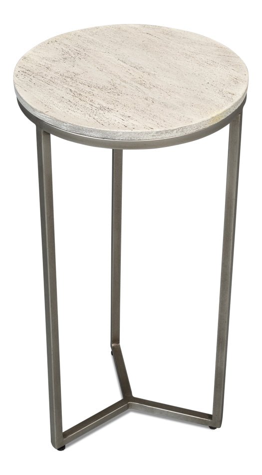 Parva Wood Top Round End Table - LOOMLAN - Sarreid - Side Tables