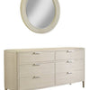 Pearl Six Drawer Dresser and Woven Round Mirror - LOOMLAN - Palmetto Home - Dressers