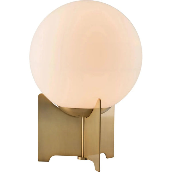 Pearl Table Lamp White & Brushed Brass - LOOMLAN - Zuo Modern - Table Lamps