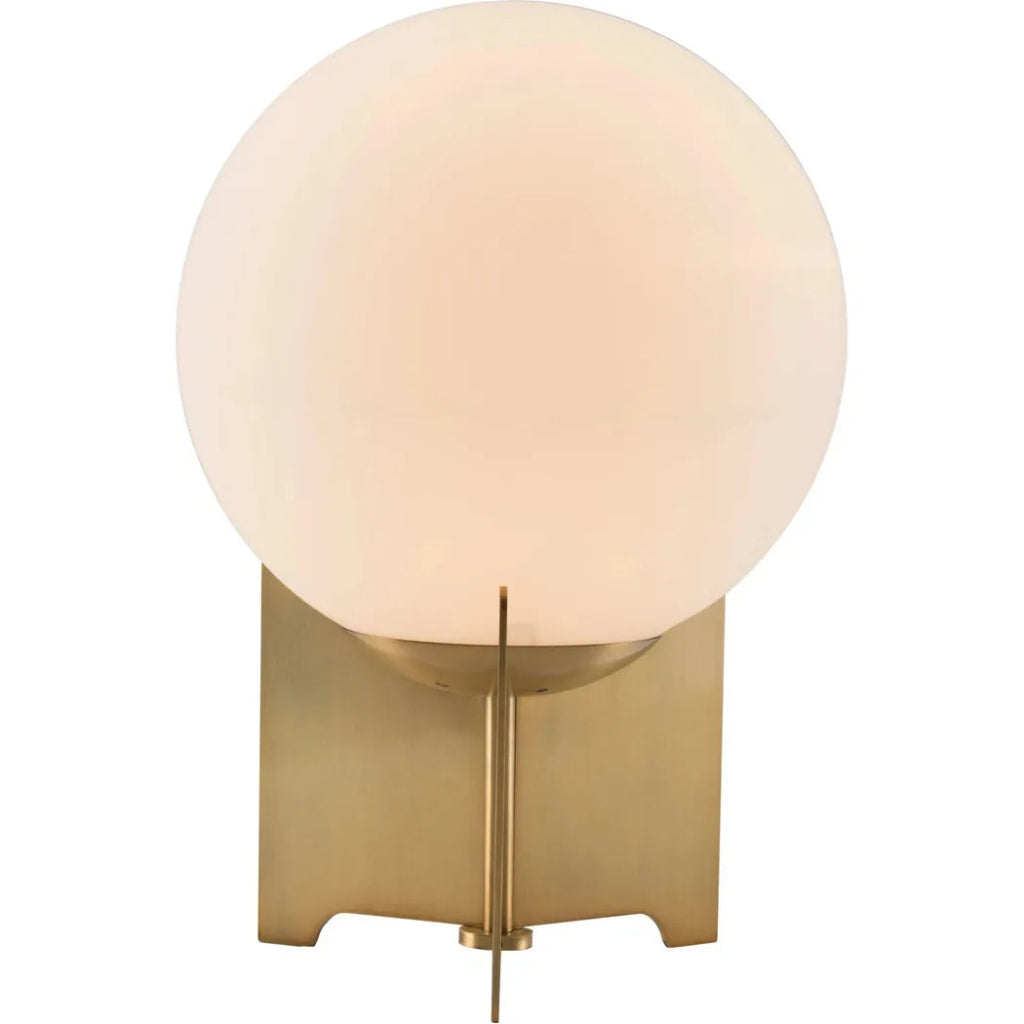 Pearl Table Lamp White & Brushed Brass - LOOMLAN - Zuo Modern - Table Lamps