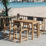 Pearl Teak Patio Counter Height Dining Set 5PC - LOOMLAN - HiTeak - Outdoor Dining Sets