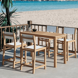 Pearl Teak Patio Counter Height Dining Set 5PC - LOOMLAN - HiTeak - Outdoor Dining Sets