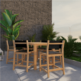 Pearl Teak Patio Counter Height Dining Set 7PC - LOOMLAN - HiTeak - Outdoor Dining Sets