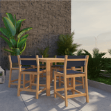 Pearl Teak Patio Counter Height Dining Set 7PC - LOOMLAN - HiTeak - Outdoor Dining Sets