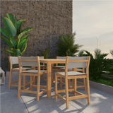 Pearl Teak Patio Counter Height Dining Set 7PC - LOOMLAN - HiTeak - Outdoor Dining Sets