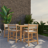 Pearl Teak Patio Counter Height Dining Set 7PC - LOOMLAN - HiTeak - Outdoor Dining Sets