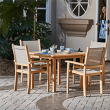 Pearl Teak Patio Square Dining Set 5PC - LOOMLAN - HiTeak - Outdoor Dining Sets