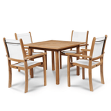 Pearl Teak Patio Square Dining Set 5PC - LOOMLAN - HiTeak - Outdoor Dining Sets