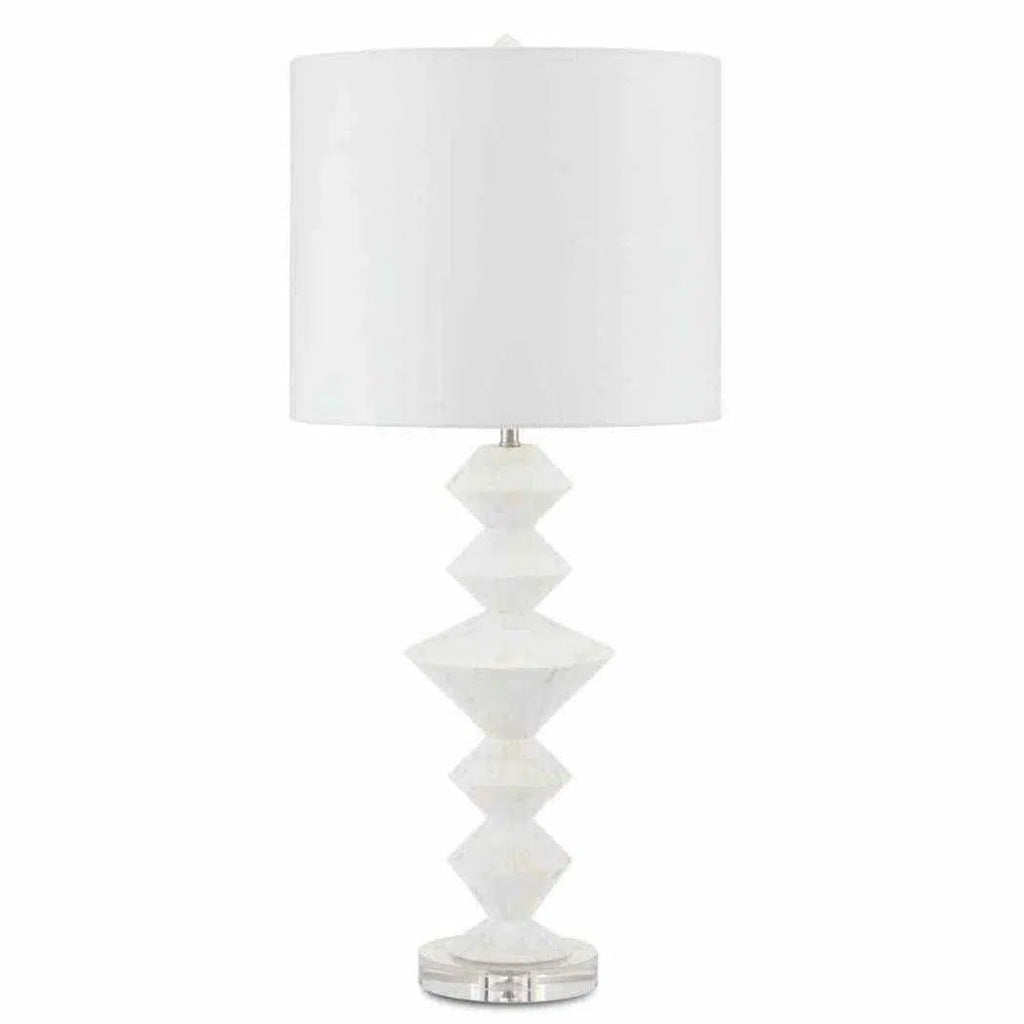 Pearl White Sheba Table Lamp - LOOMLAN - Currey & Co - Table Lamps