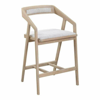 Performance Counter Stool Arm Chair Light Grey - LOOMLAN - Moe's Home - Counter Stools