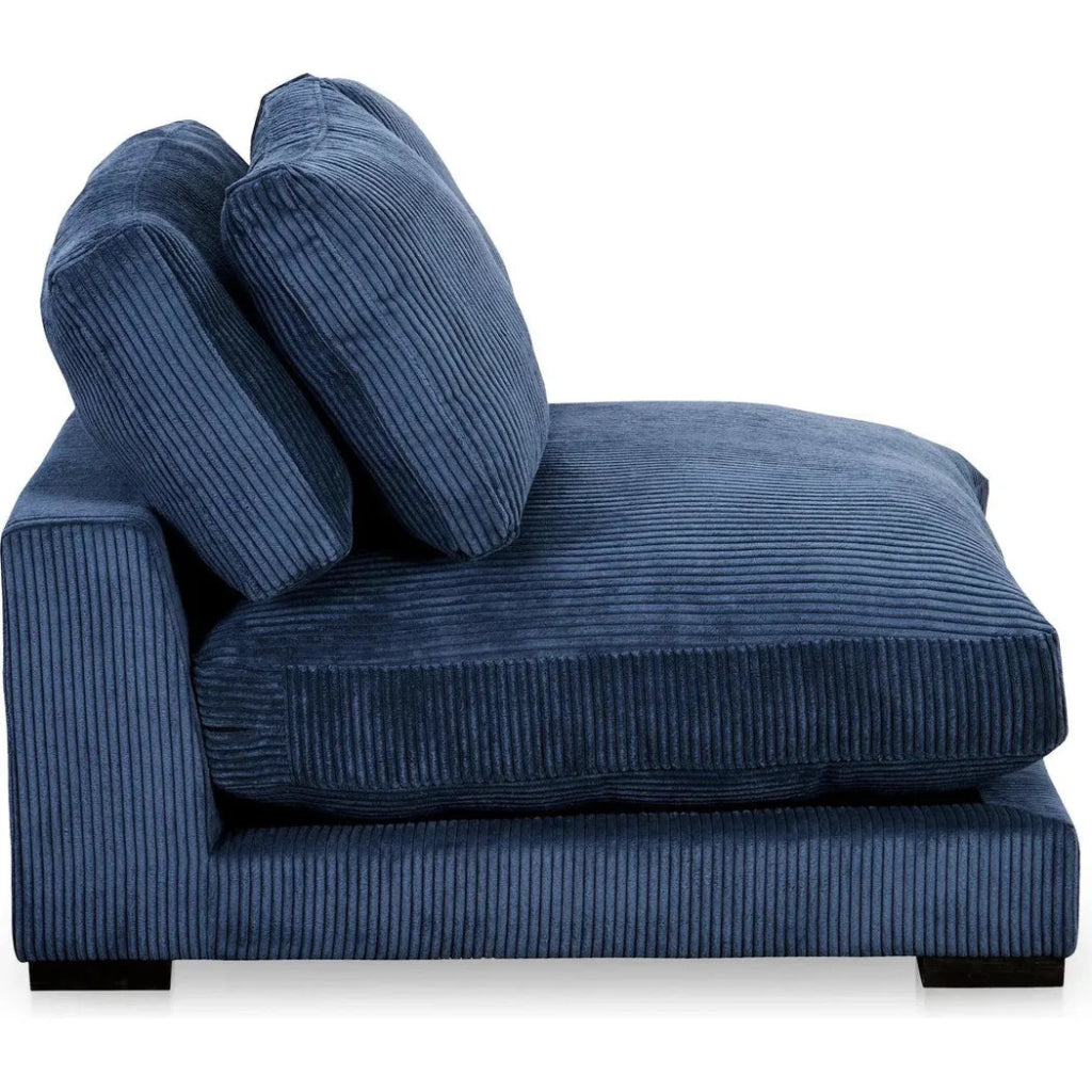 Performance Fabric & Plywood Navy Blue Slipper Chair - LOOMLAN - Moe's Home - Sofas & Loveseats