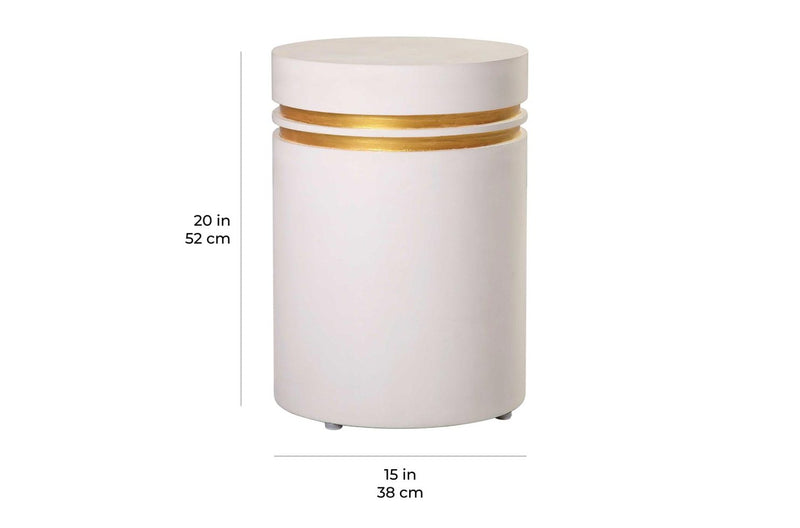 Santori Double Ring Accent Table Tall - Gold Outdoor End table
