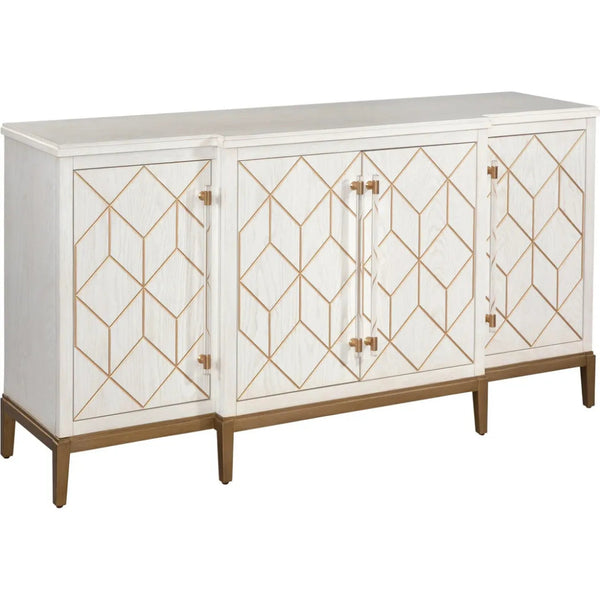 Perrine Wood White Server - LOOMLAN - Bassett Mirror - Sideboards