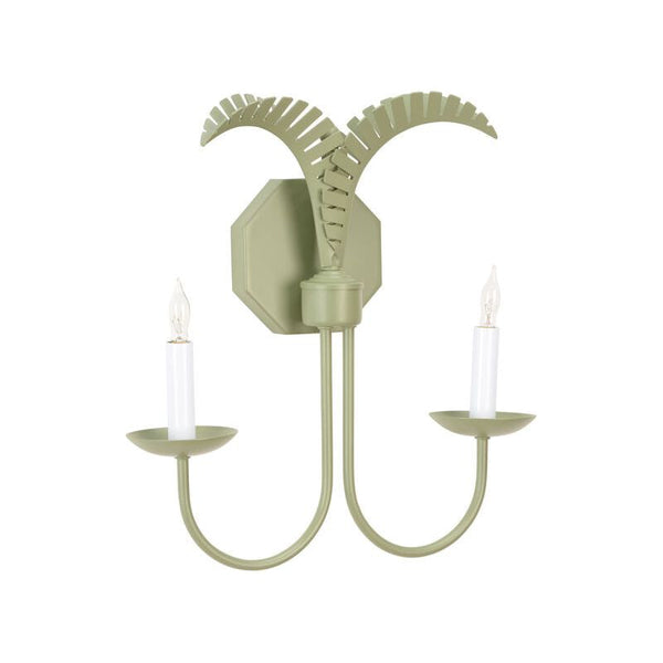 Petite Palm Design Green Wall Sconce - LOOMLAN - Wildwood - Wall Sconces