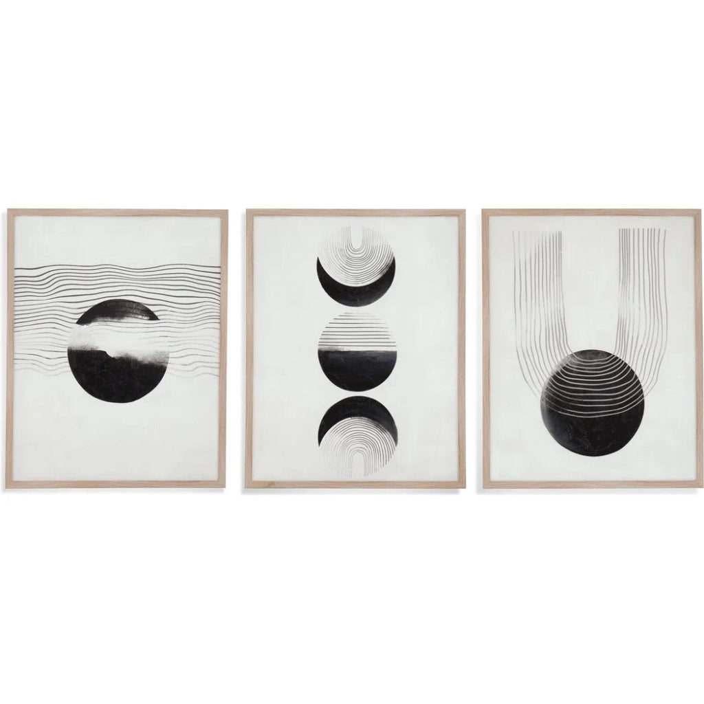 Phases Black Wall Art (Set of 3) - LOOMLAN - Bassett Mirror - Canvas Art