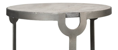 Phin Wood Top Round End Table - LOOMLAN - Sarreid - Side Tables