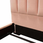 Pink Velvet Tufted Eastern King Bed Frame - LOOMLAN - Diamond Sofa - Beds