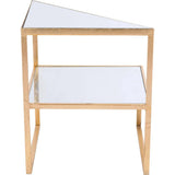 Planes Side Table Gold & Mirror - LOOMLAN - Zuo Modern - Side Tables