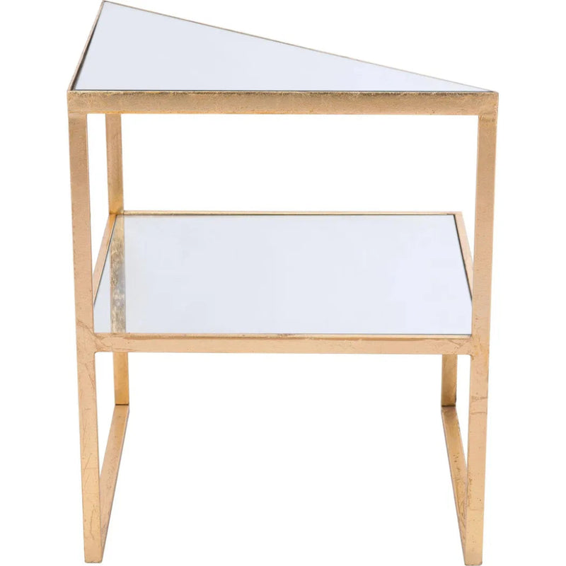 Planes Side Table Gold & Mirror - LOOMLAN - Zuo Modern - Side Tables