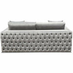 Platinum Grey Velvet Loveseat With Silver - LOOMLAN - Diamond Sofa - Sofas & Loveseats