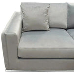 Platinum Grey Velvet Loveseat With Silver - LOOMLAN - Diamond Sofa - Sofas & Loveseats