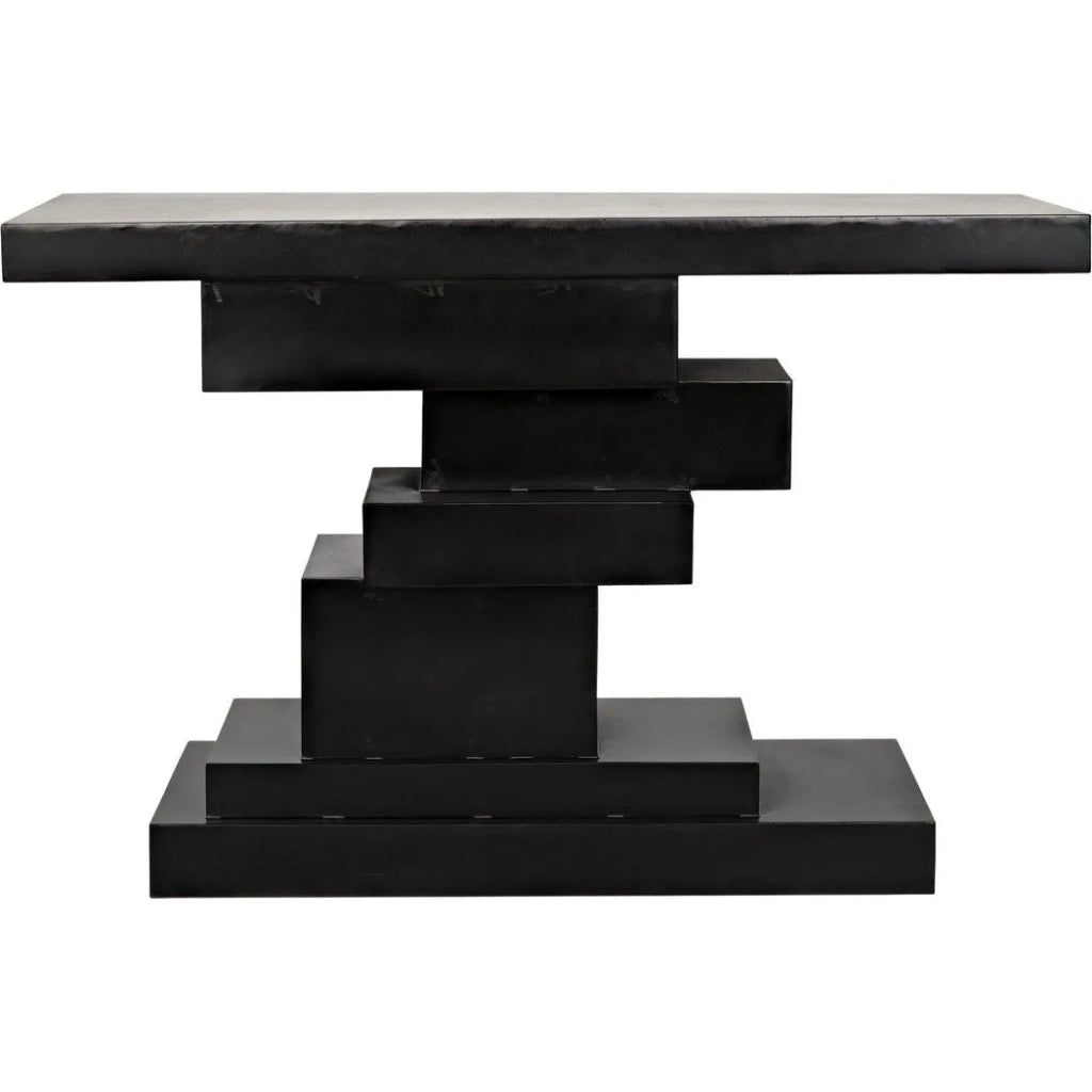 Platoon Black Steel Rectangle Console Table - LOOMLAN - Noir - Console Tables