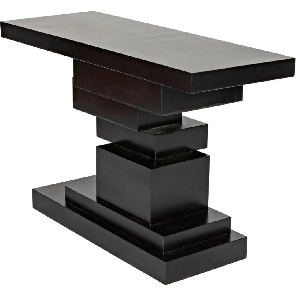 Platoon Black Steel Rectangle Console Table - LOOMLAN - Noir - Console Tables