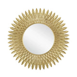 Plume Wood Framed Round Wall Mirror - LOOMLAN - Currey & Co - Wall Mirrors