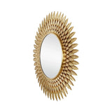 Plume Wood Framed Round Wall Mirror - LOOMLAN - Currey & Co - Wall Mirrors