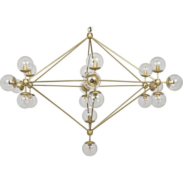 Pluto Metal & Glass Large Chandelier Brass - LOOMLAN - Noir - Chandeliers