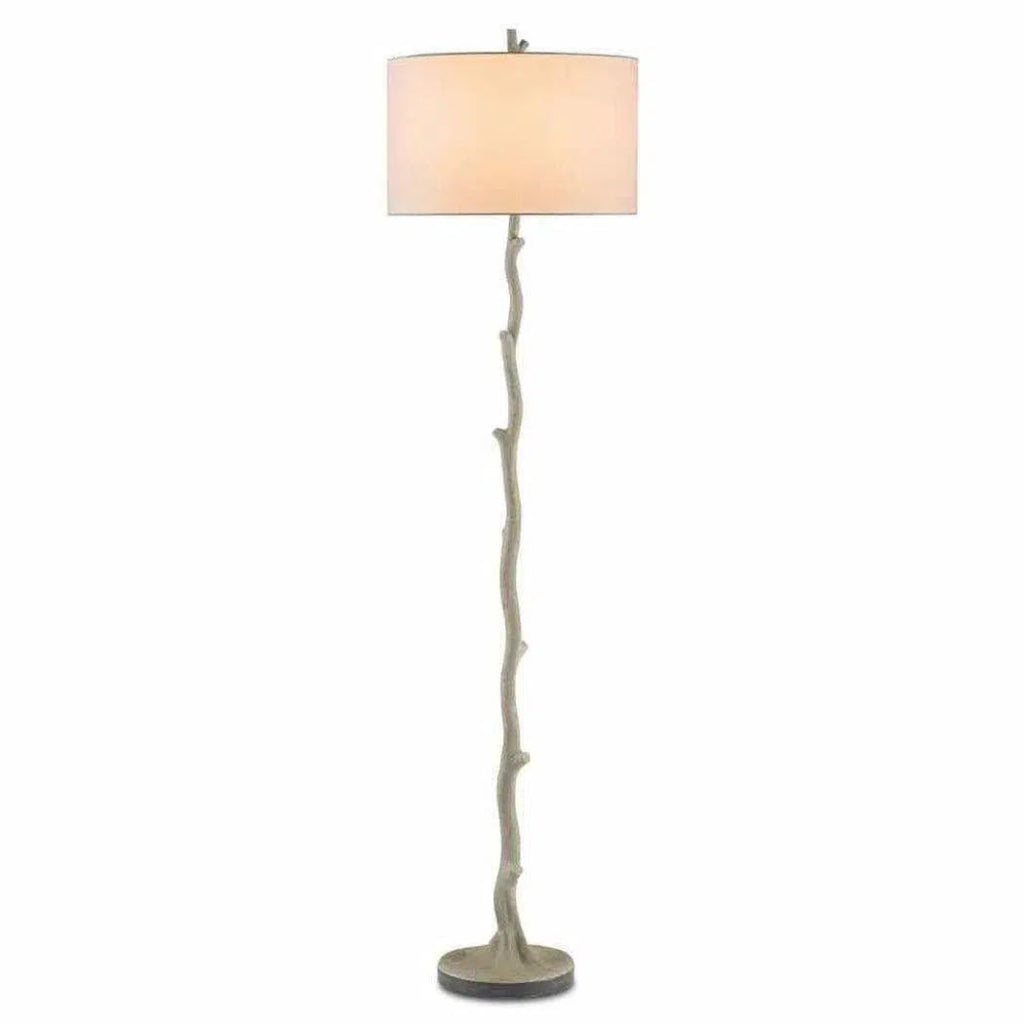 Polished Aged Steel Beaujon Floor Lamp - LOOMLAN - Currey & Co - Floor Lamps