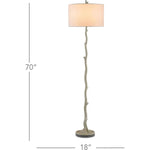 Polished Aged Steel Beaujon Floor Lamp - LOOMLAN - Currey & Co - Floor Lamps