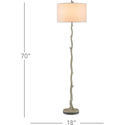 Polished Aged Steel Beaujon Floor Lamp - LOOMLAN - Currey & Co - Floor Lamps