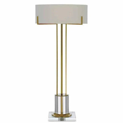 Polished Brass Clear Winsland Brass Table Lamp - LOOMLAN - Currey & Co - Table Lamps