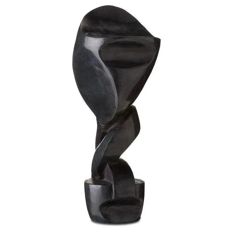 Polished Gray Roland Abstract Sculpture - LOOMLAN - Currey & Co - Statues & Sculptures