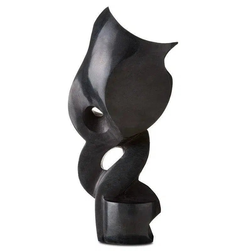 Polished Gray Roland Abstract Sculpture - LOOMLAN - Currey & Co - Statues & Sculptures