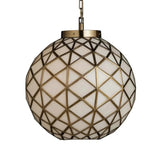 Polyhedron Modern Brass Finish Glass Pendant - LOOMLAN - Currey & Co - Pendants