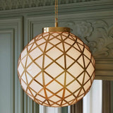 Polyhedron Modern Brass Finish Glass Pendant - LOOMLAN - Currey & Co - Pendants