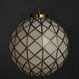 Polyhedron Modern Brass Finish Glass Pendant - LOOMLAN - Currey & Co - Pendants