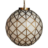 Polyhedron Modern Brass Finish Glass Pendant - LOOMLAN - Currey & Co - Pendants