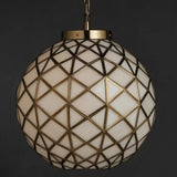 Polyhedron Modern Brass Finish Glass Pendant - LOOMLAN - Currey & Co - Pendants