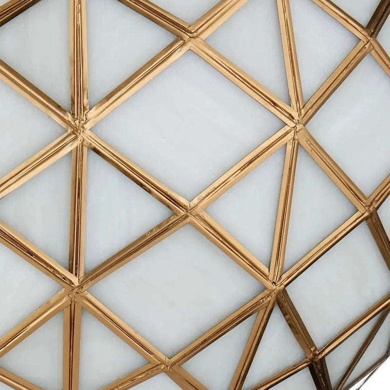 Polyhedron Modern Brass Finish Glass Pendant - LOOMLAN - Currey & Co - Pendants
