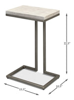 Ponie Iron Framed Rectangular End Table - LOOMLAN - Sarreid - Side Tables