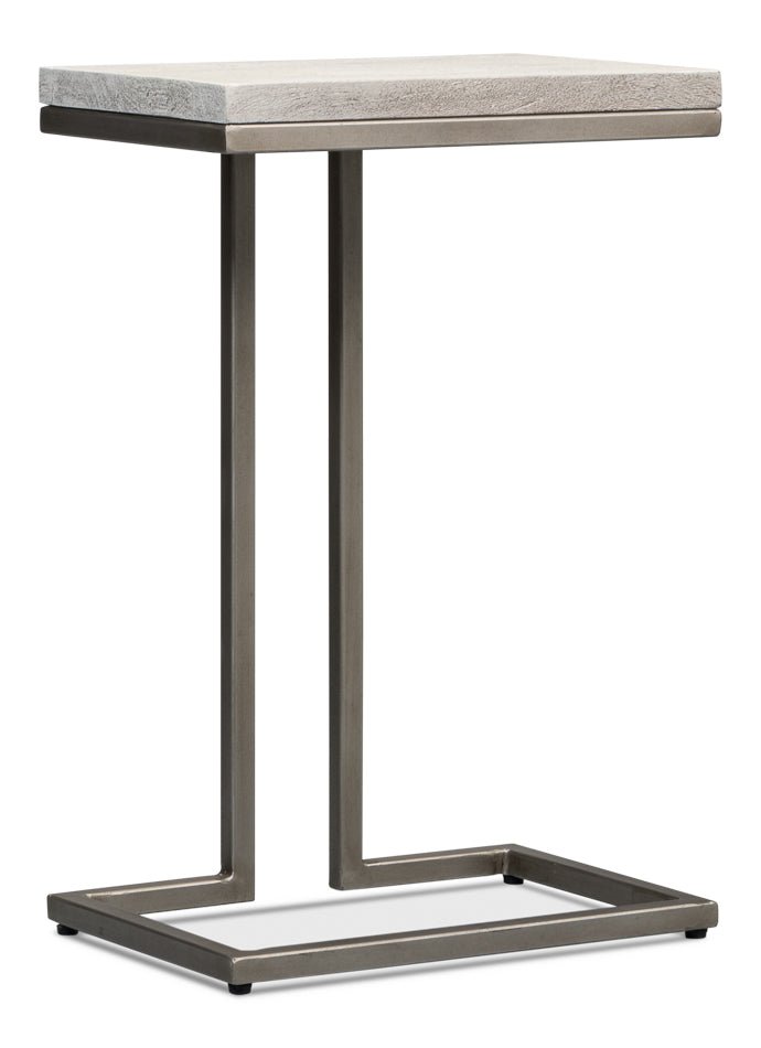 Ponie Iron Framed Rectangular End Table - LOOMLAN - Sarreid - Side Tables