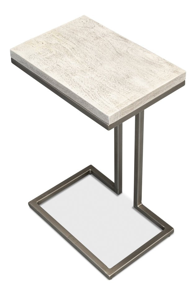 Ponie Iron Framed Rectangular End Table - LOOMLAN - Sarreid - Side Tables