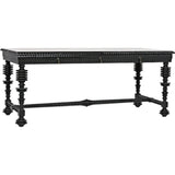 Portuguese Black Dining Table Carved Wood - LOOMLAN - Noir - Dining Tables