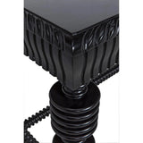 Portuguese Black Dining Table Carved Wood - LOOMLAN - Noir - Dining Tables