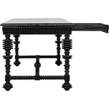 Portuguese Black Dining Table Carved Wood - LOOMLAN - Noir - Dining Tables