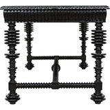 Portuguese Black Dining Table Carved Wood - LOOMLAN - Noir - Dining Tables