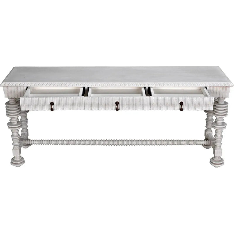 Portuguese Console, White Wash - LOOMLAN - Noir - Console Tables